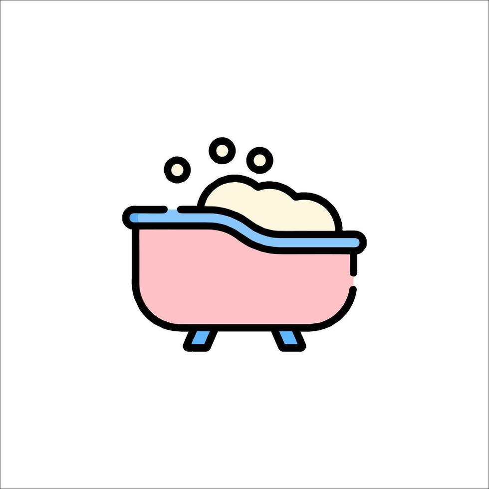 Bathtub icon with bubbles and soap vector