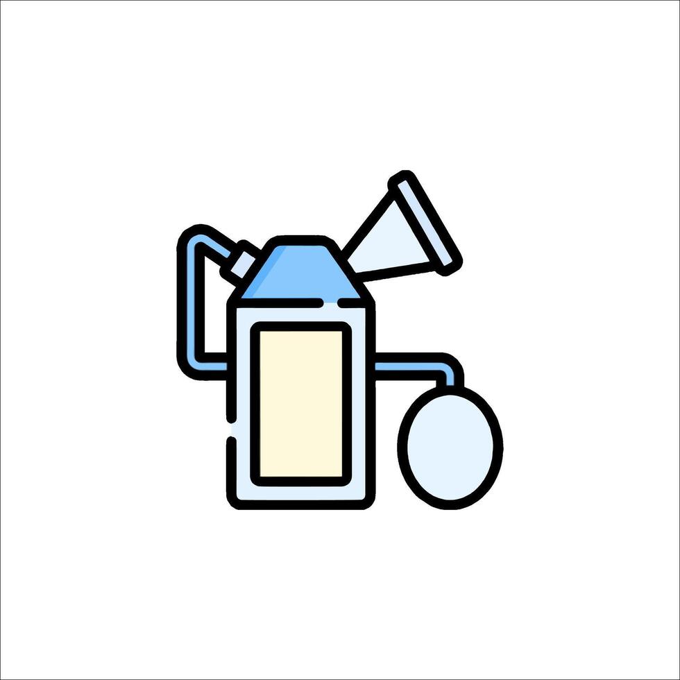 A can of paint with a hose attached to it vector