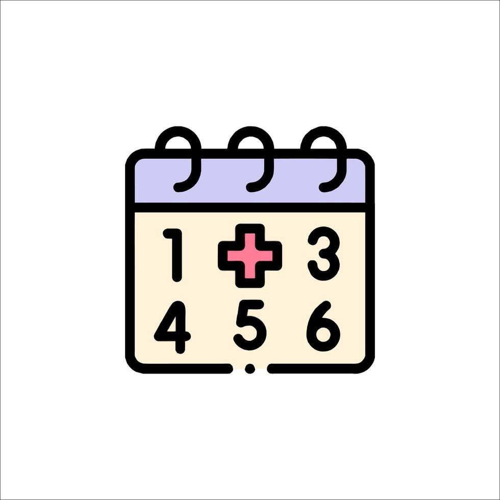 Calendar icon with a plus sign on it vector