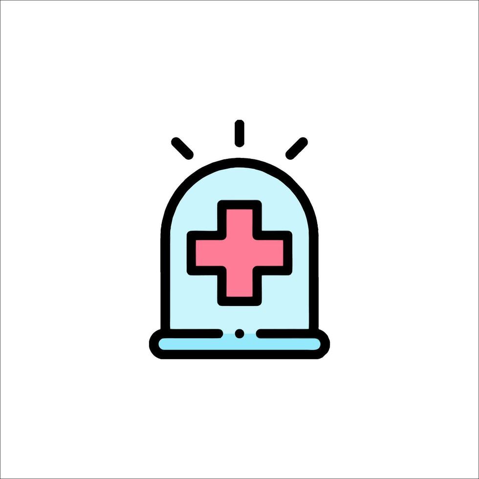 A medical bell icon with a cross on it vector
