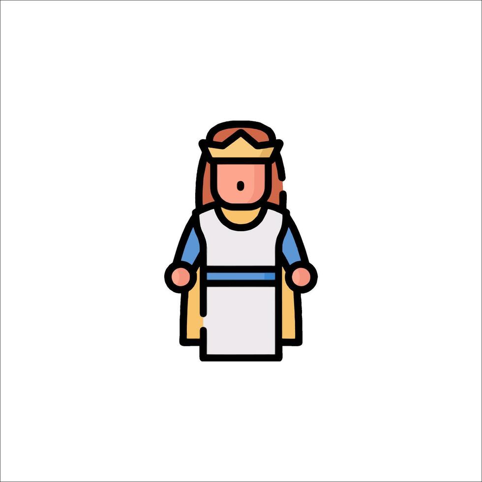 A cartoon character with a crown on her head vector