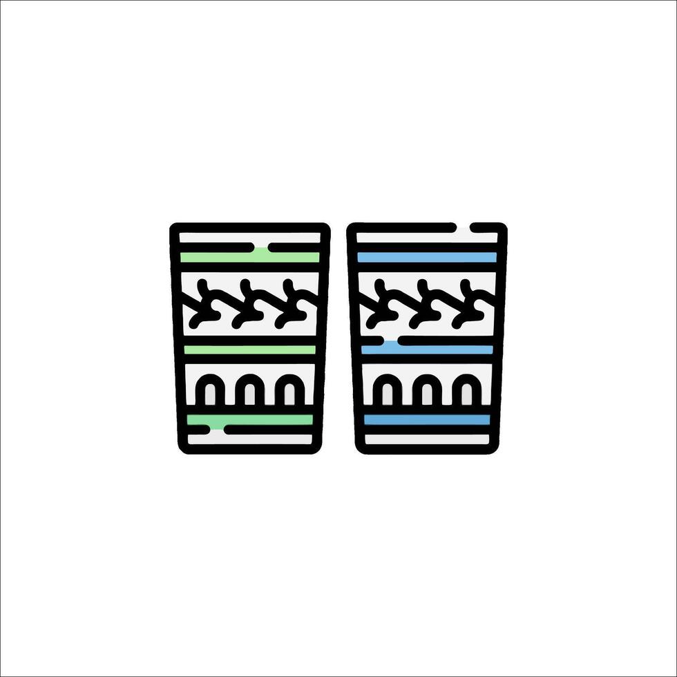 Two glasses with a pattern on them vector