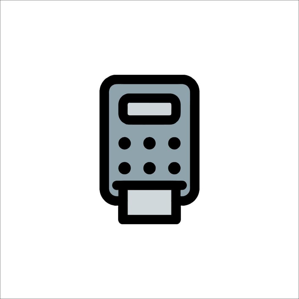 A black and white image of a cash register vector