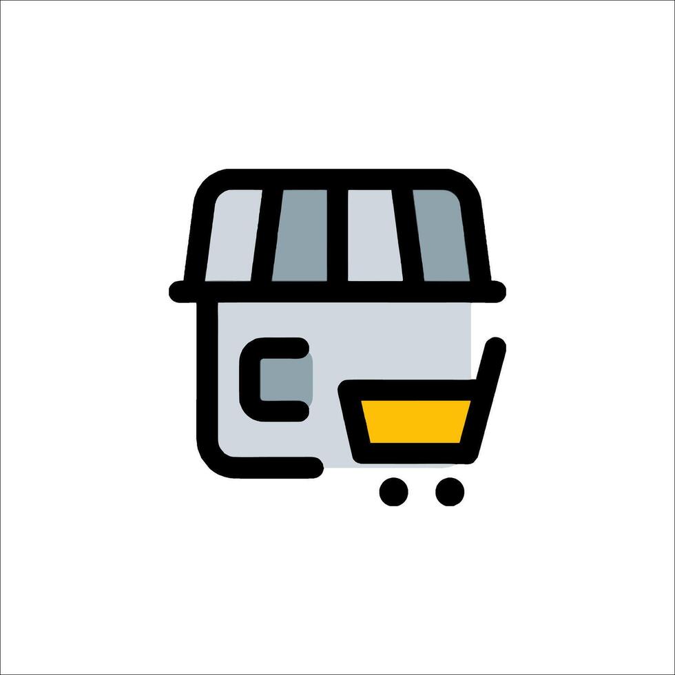 A shopping cart icon on a white background vector