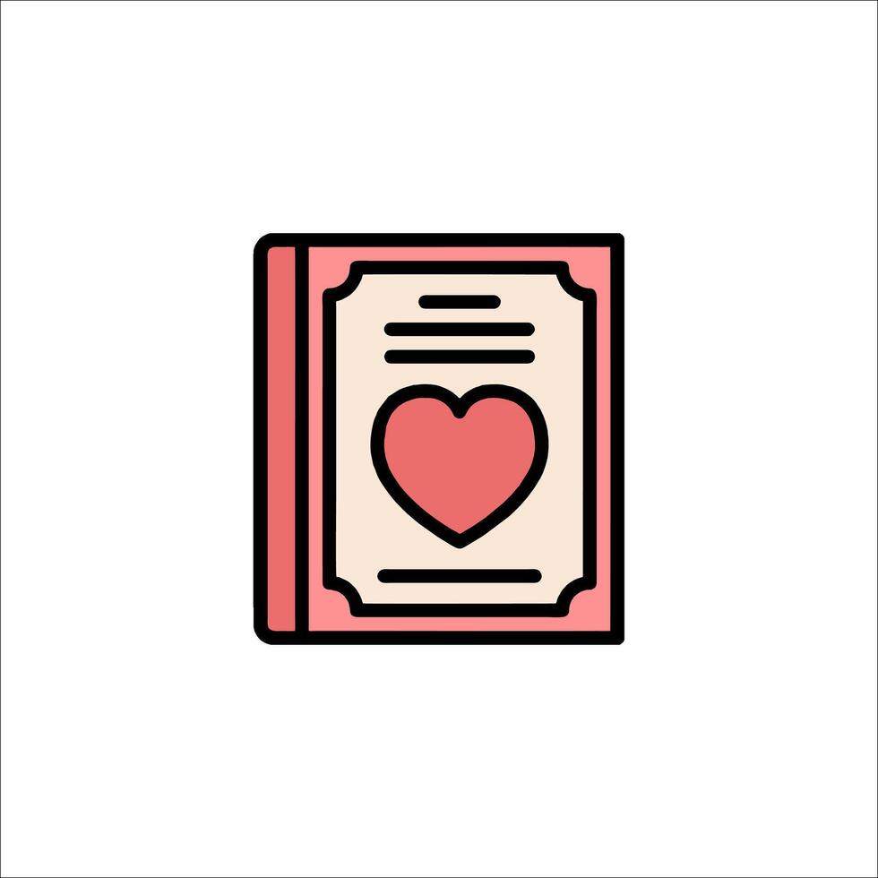 A book with a heart on it vector