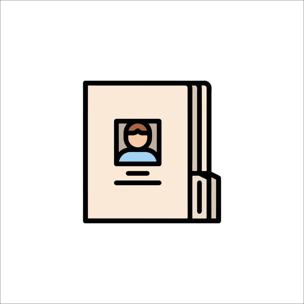 A person is in a folder icon vector