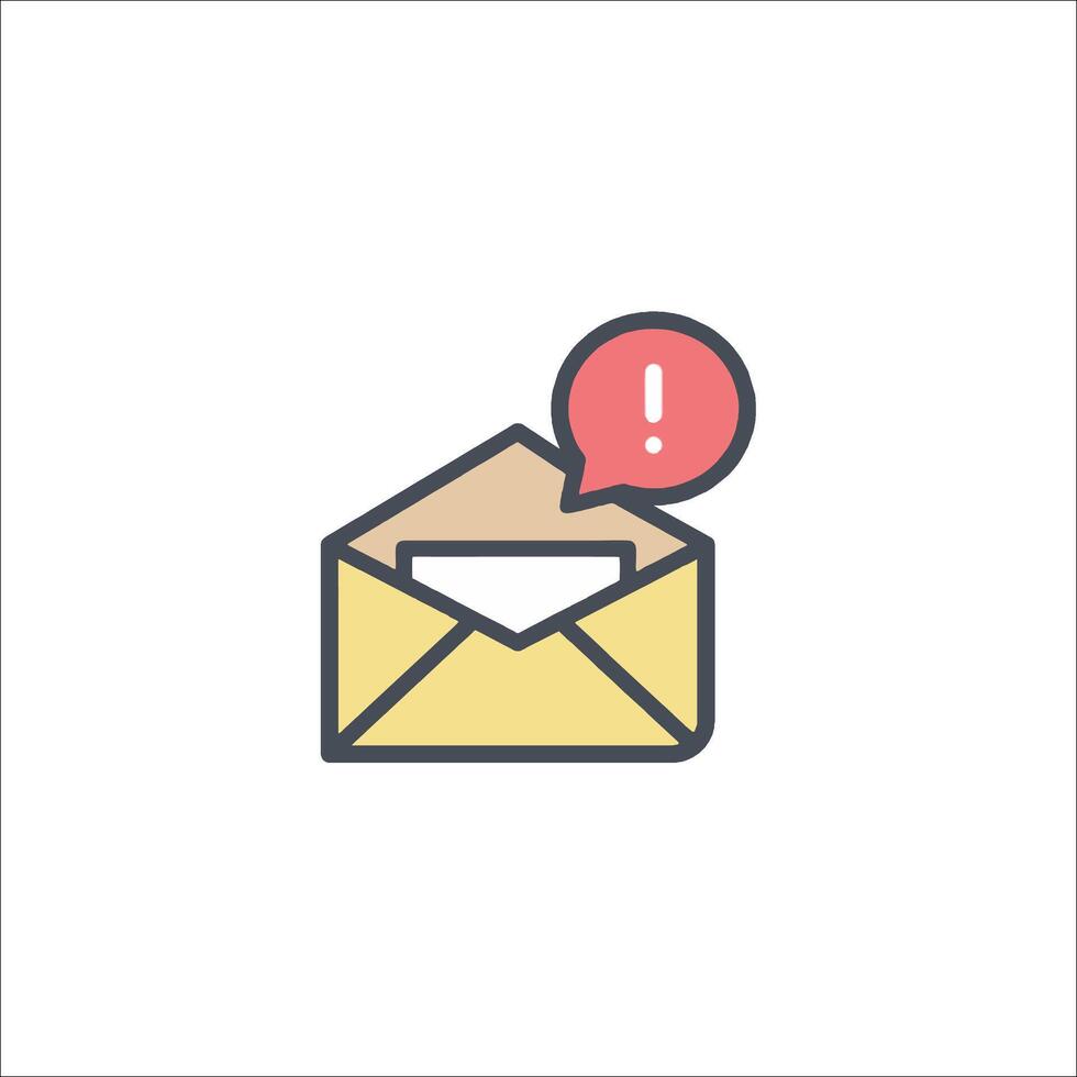 An email envelope icon with a speech bubble vector