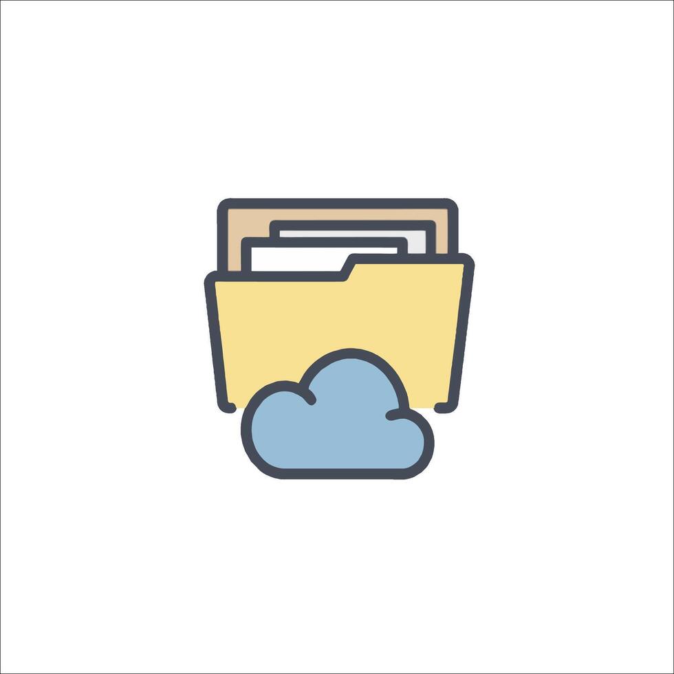 Cloud folder icon, cloud storage, cloud storage icon, cloud storage illustration vector