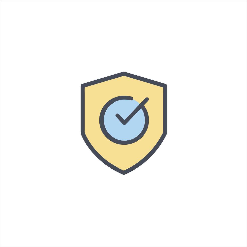 A shield with a tick on it vector