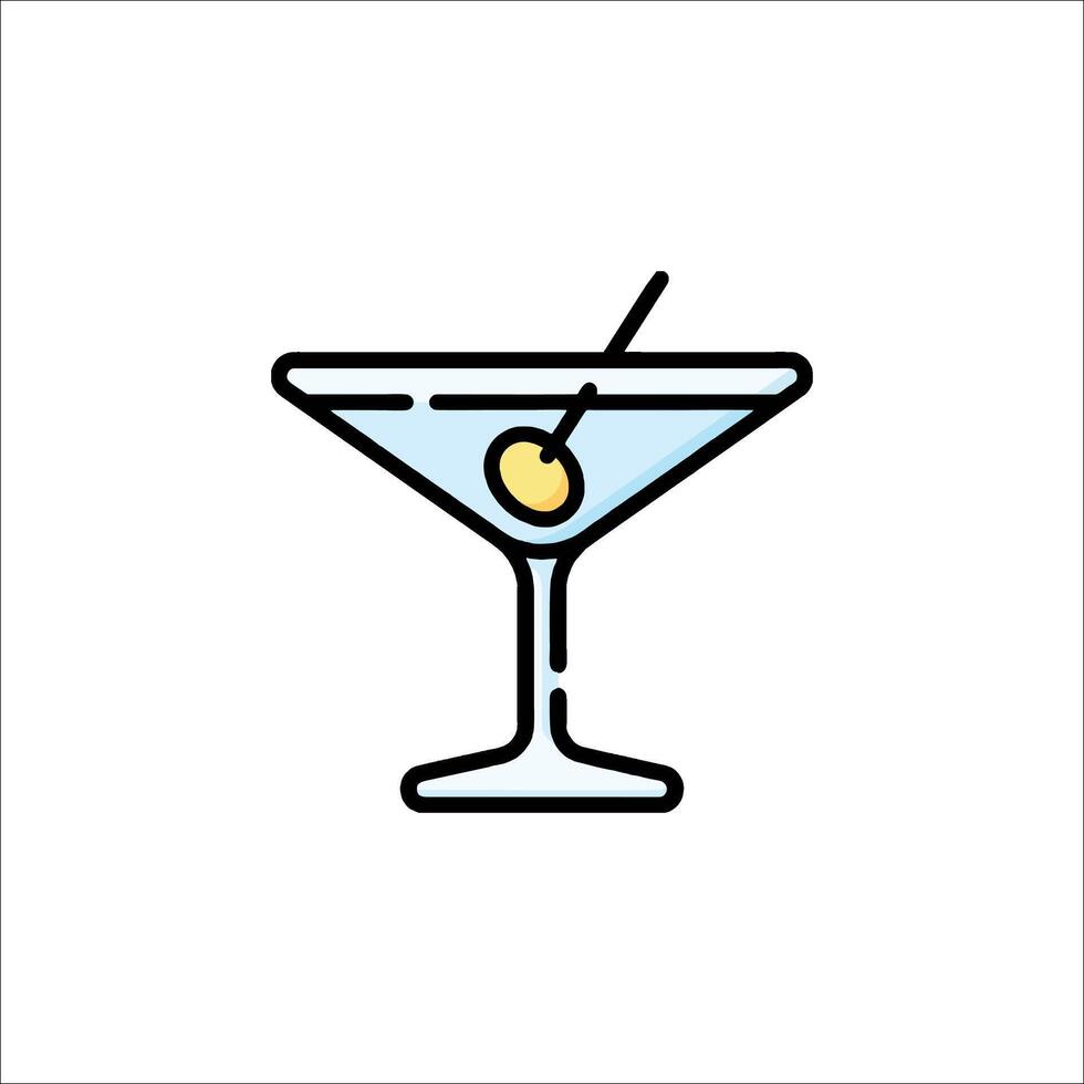 Martini icon in line style on white background vector