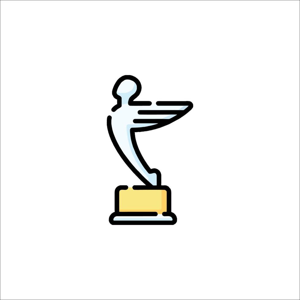 The award icon is a simple line drawing of a man holding a trophy vector