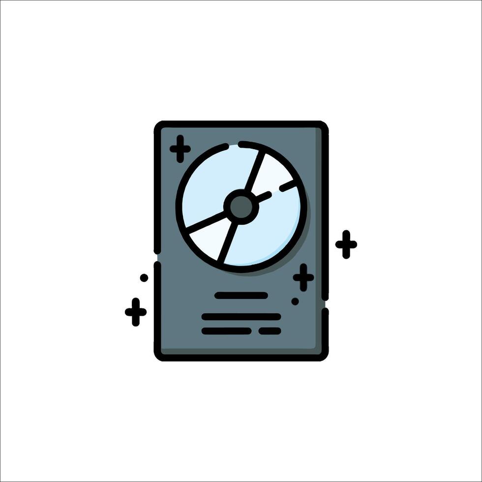 un computadora con un disco icono en eso vector