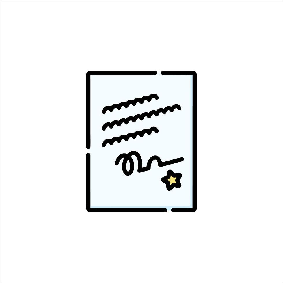 A document with a star on it vector