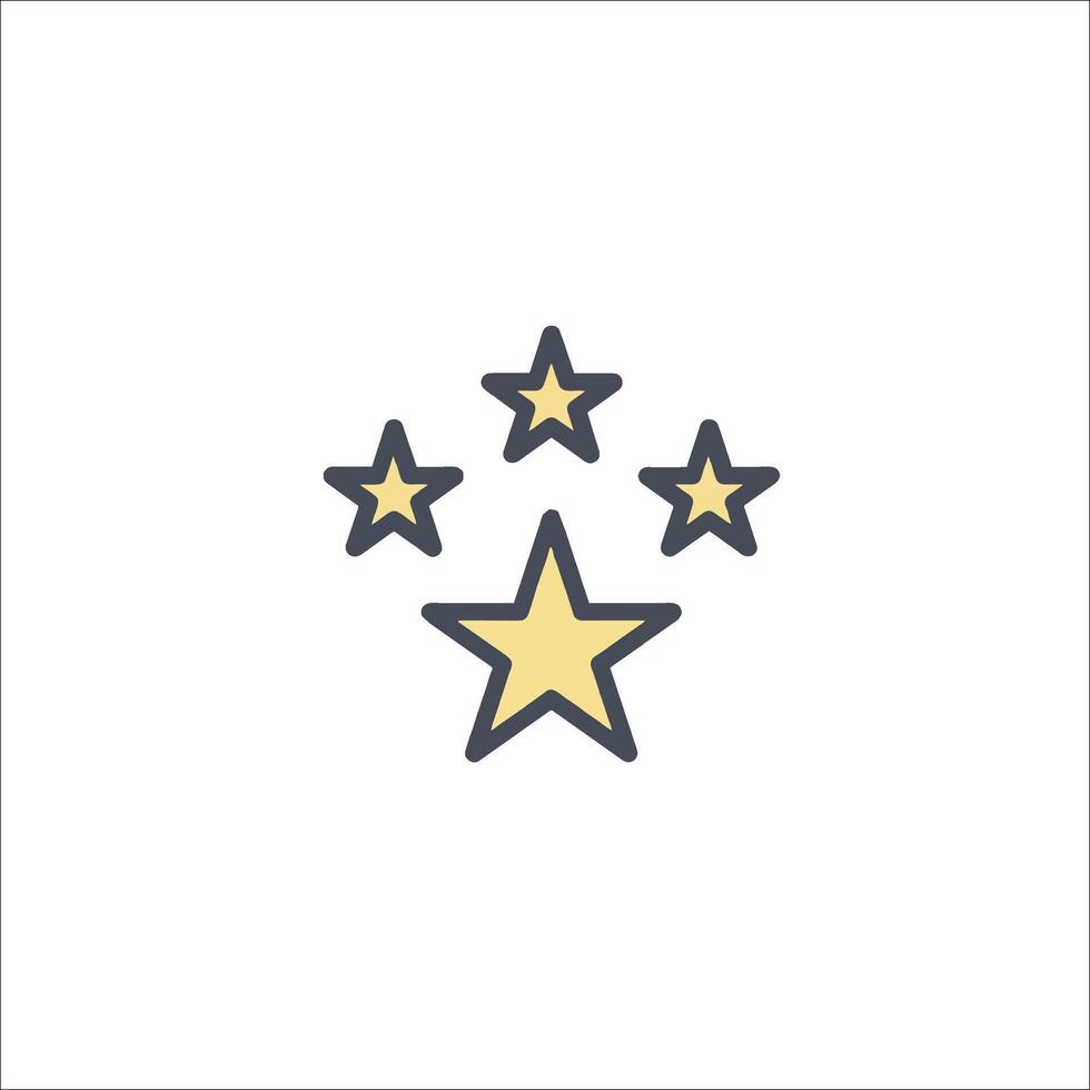 Five stars icon on white background vector