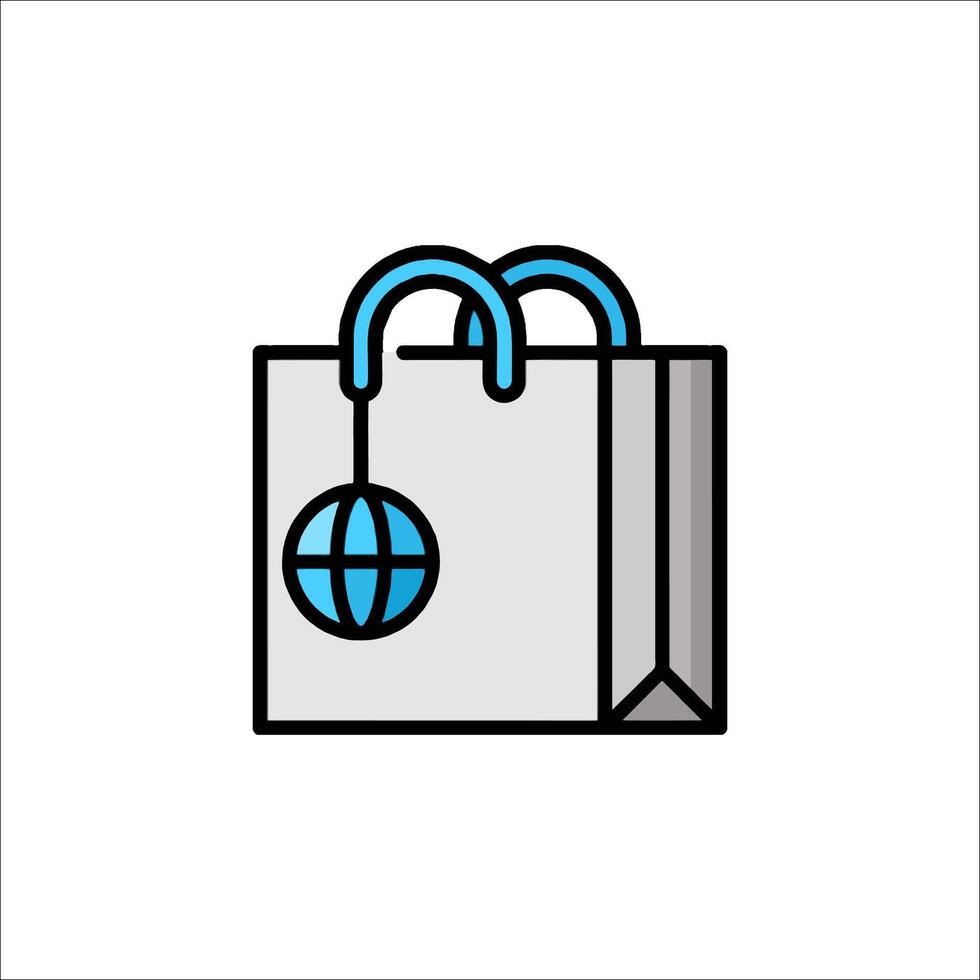 Shopping bag icon illustration vector
