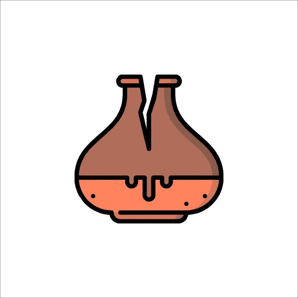 A brown vase with a liquid inside vector