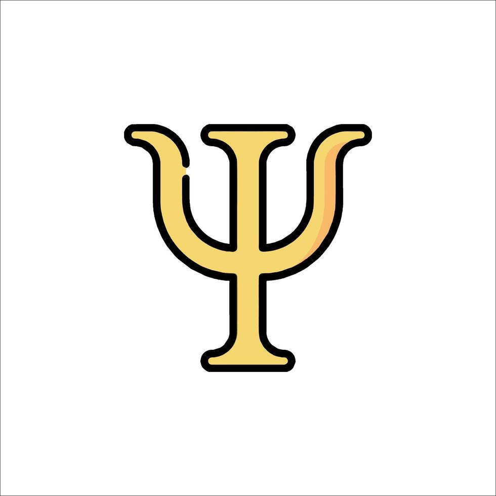 The symbol for the letter p is shown in gold vector