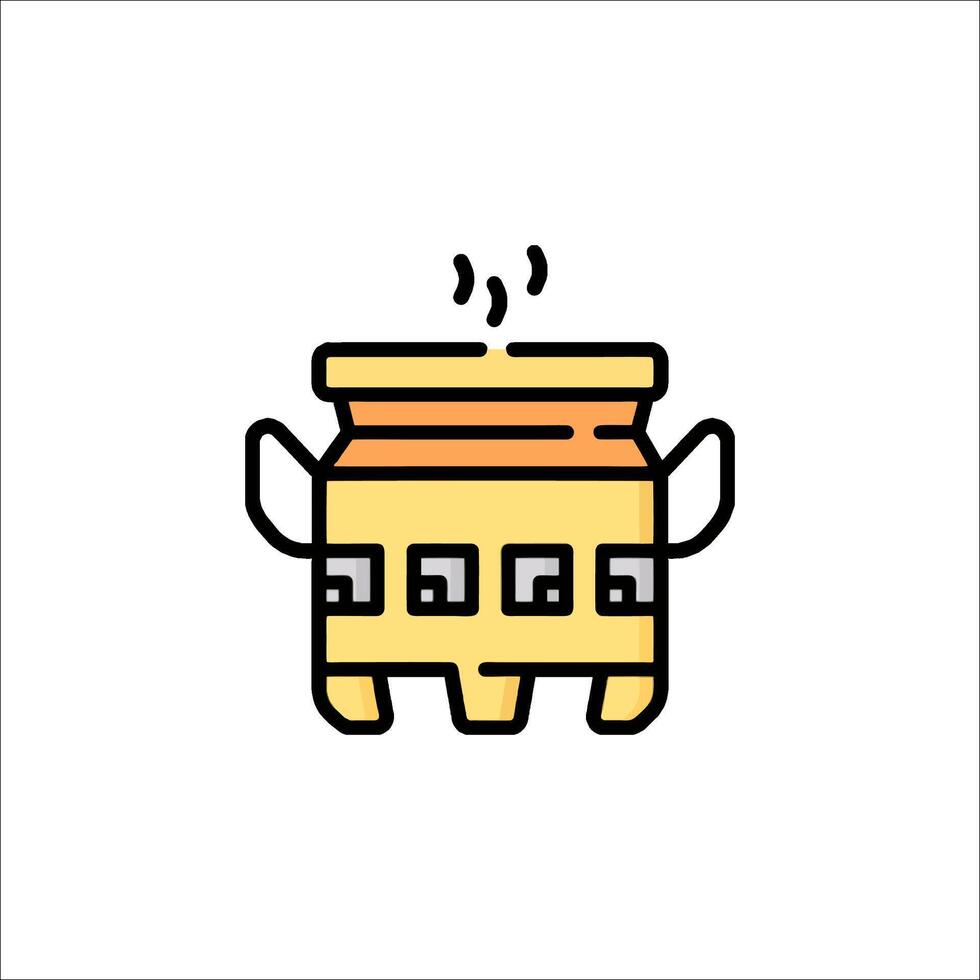 A pot with a pot of water on it vector