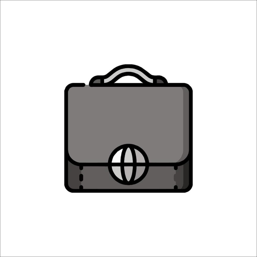 A black and white illustration of a briefcase vector