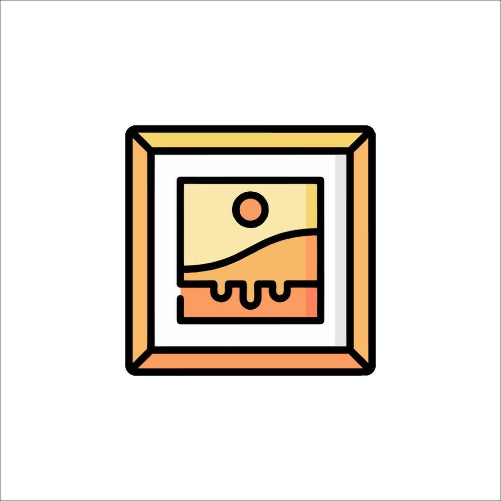 A square frame with a picture of a mountain vector