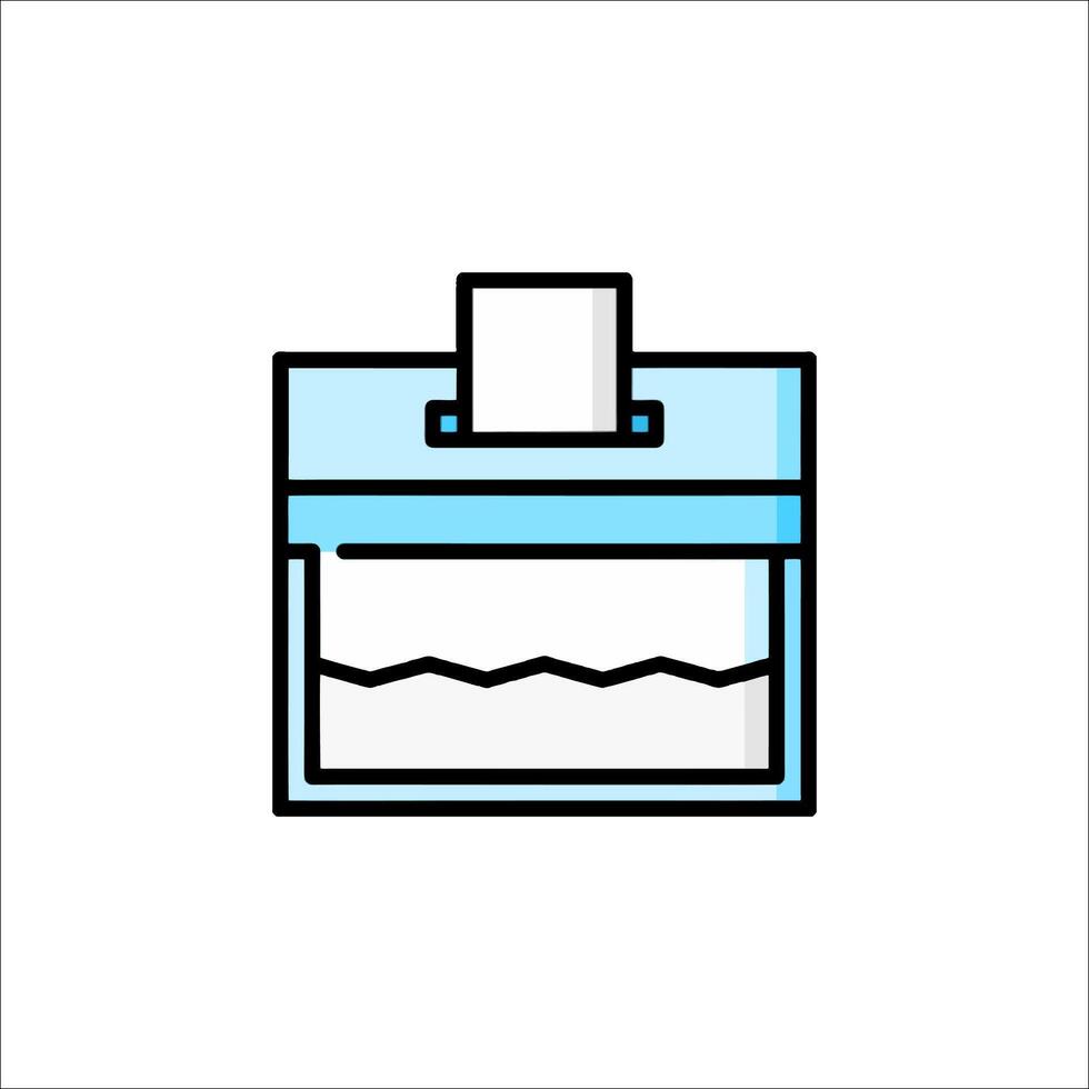 A blue box with a paper towel inside vector