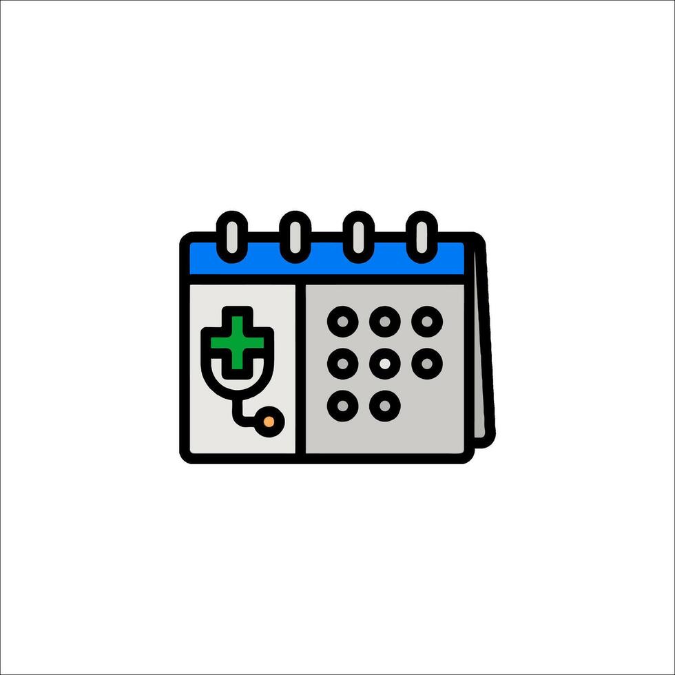 A calendar with a stethoscope on it vector