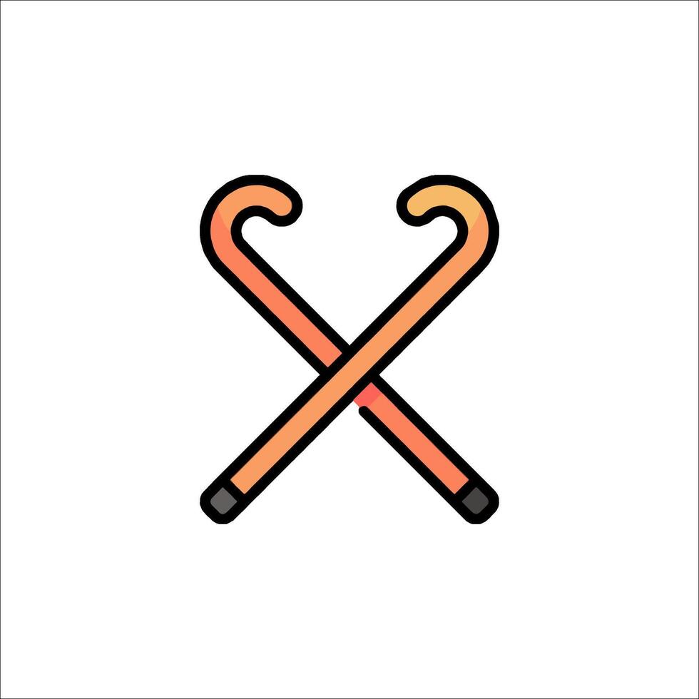 Crossed hockey sticks icon illustration vector