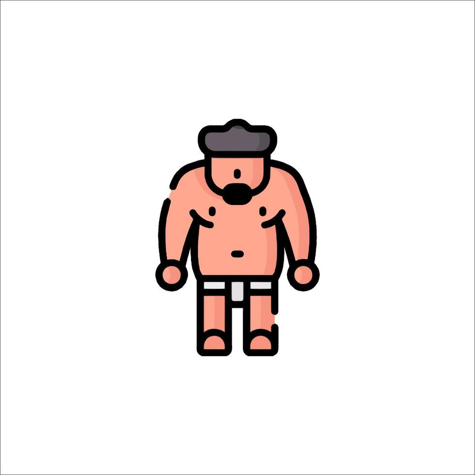 A cartoon man with a beard and mustache vector