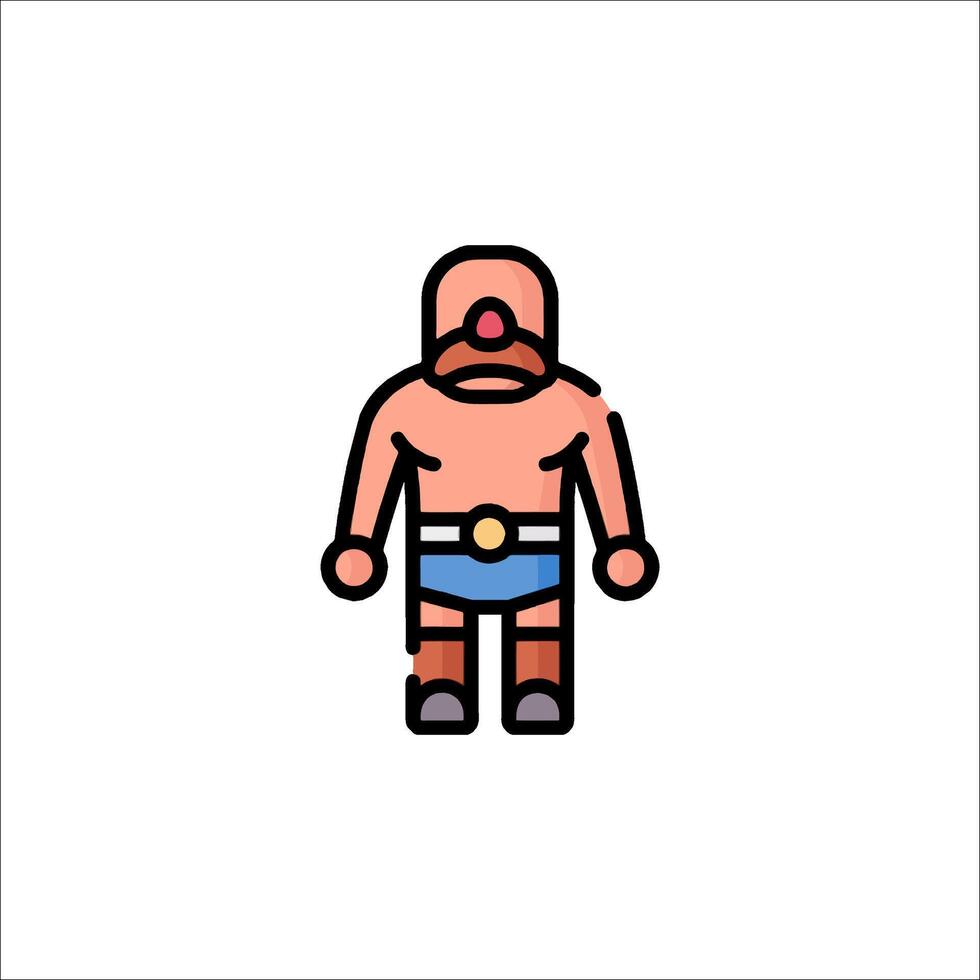 A cartoon character with a red nose and a blue shirt vector