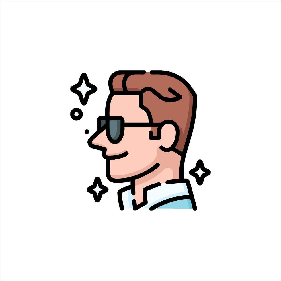 A man with sunglasses on his face vector