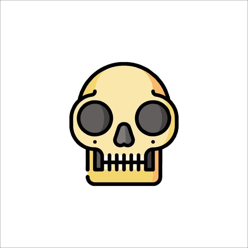 A cartoon skull with a black eye on a white background vector