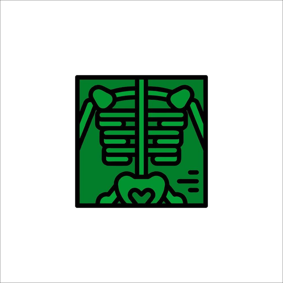 A green and white skeleton icon vector