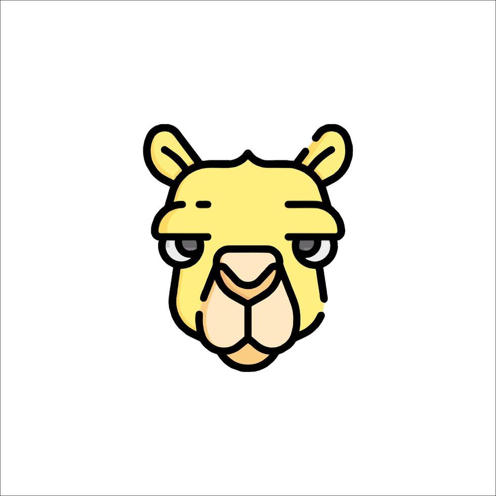 A llama head with a big nose and a big mouth vector