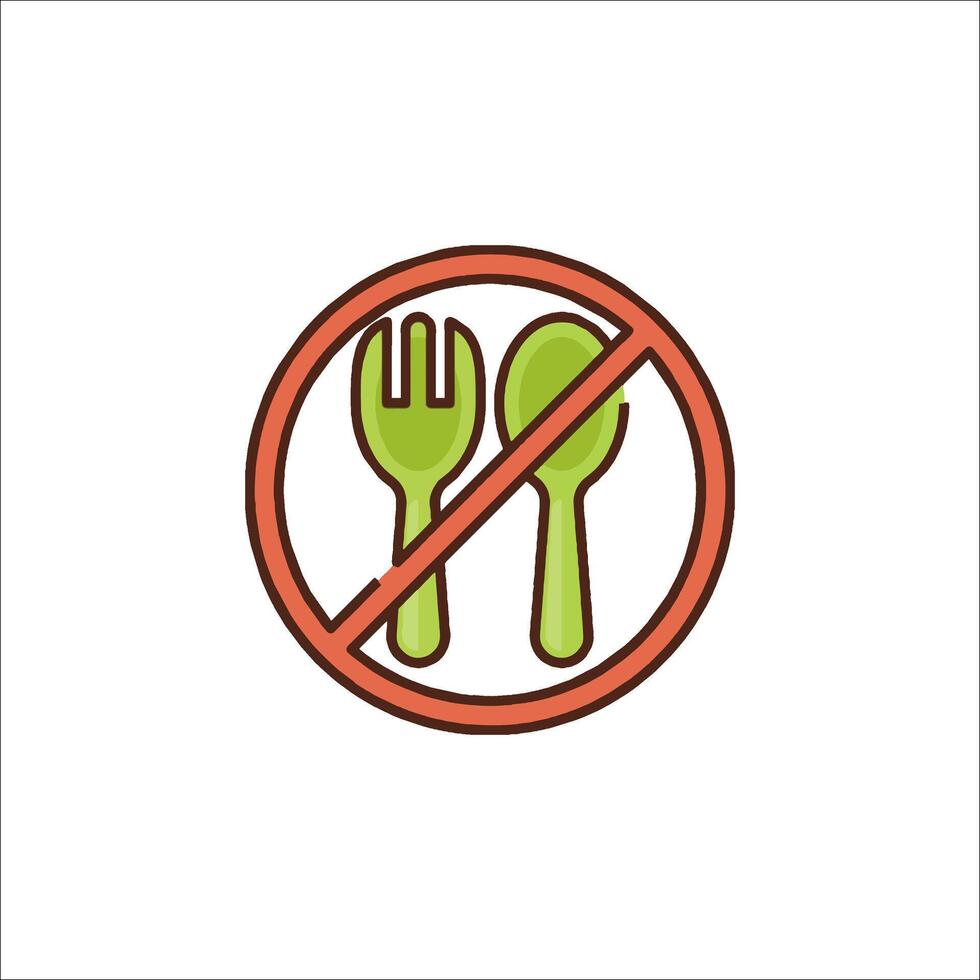 No fork and spoon icon illustration vector