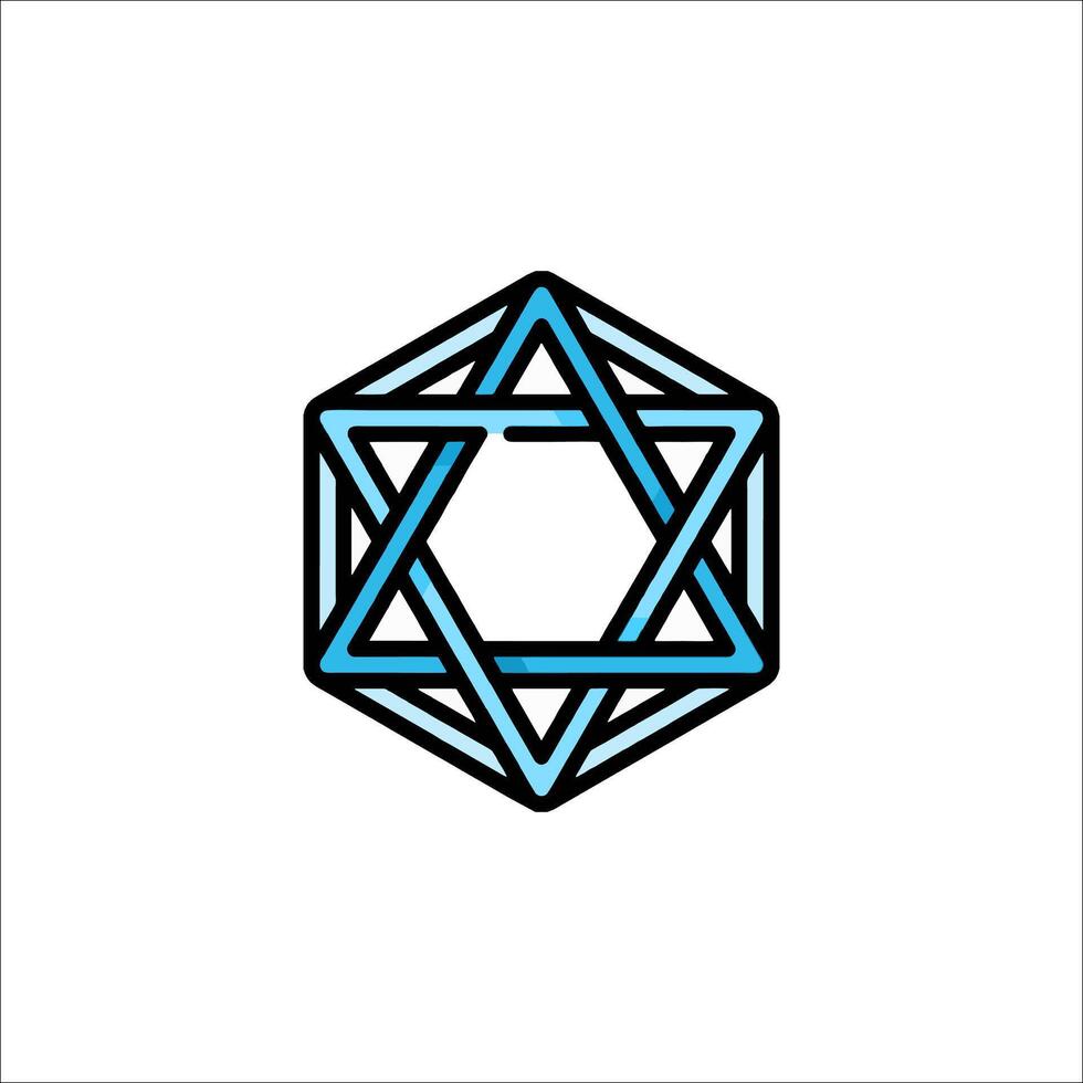 A blue and black hexagon logo vector