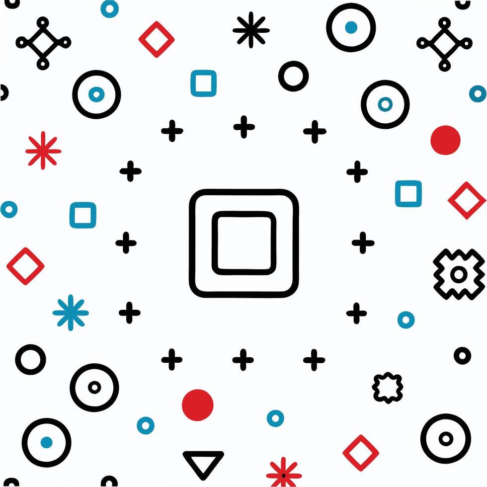 a square with a circle and other shapes vector