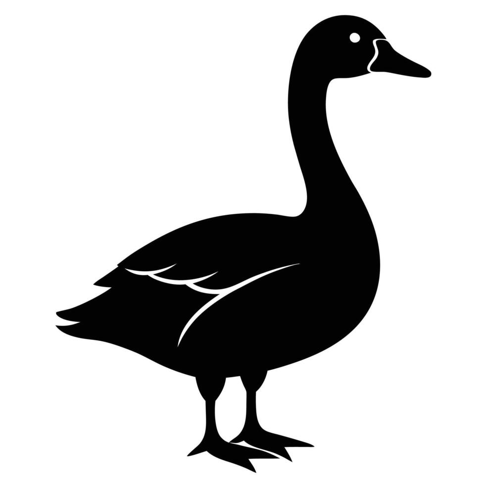 a black goose silhouette on a white background vector