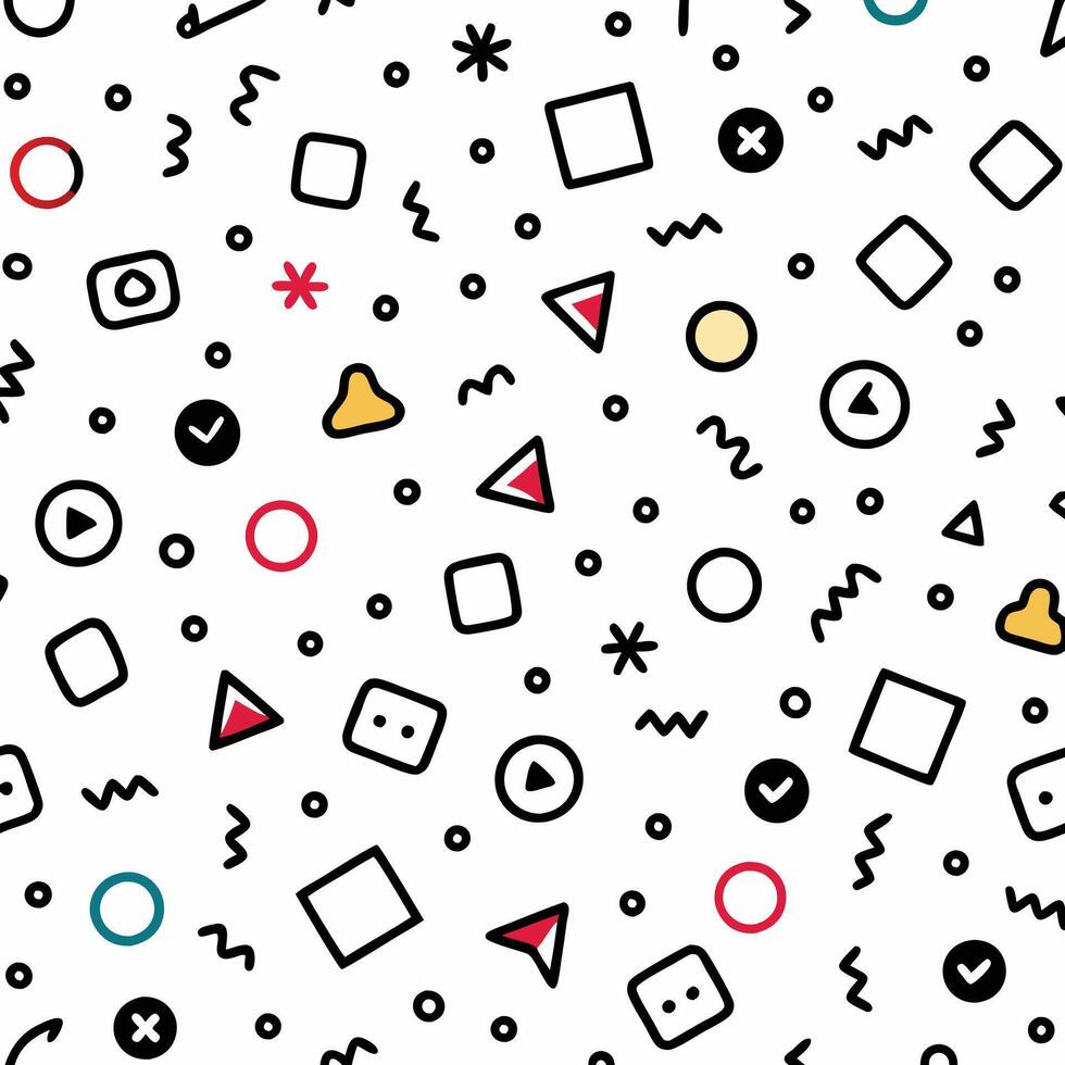 a pattern with various shapes and symbols vector