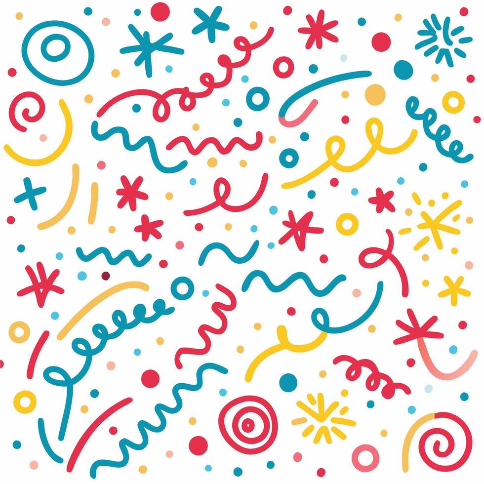 a colorful pattern with various shapes and letters vector