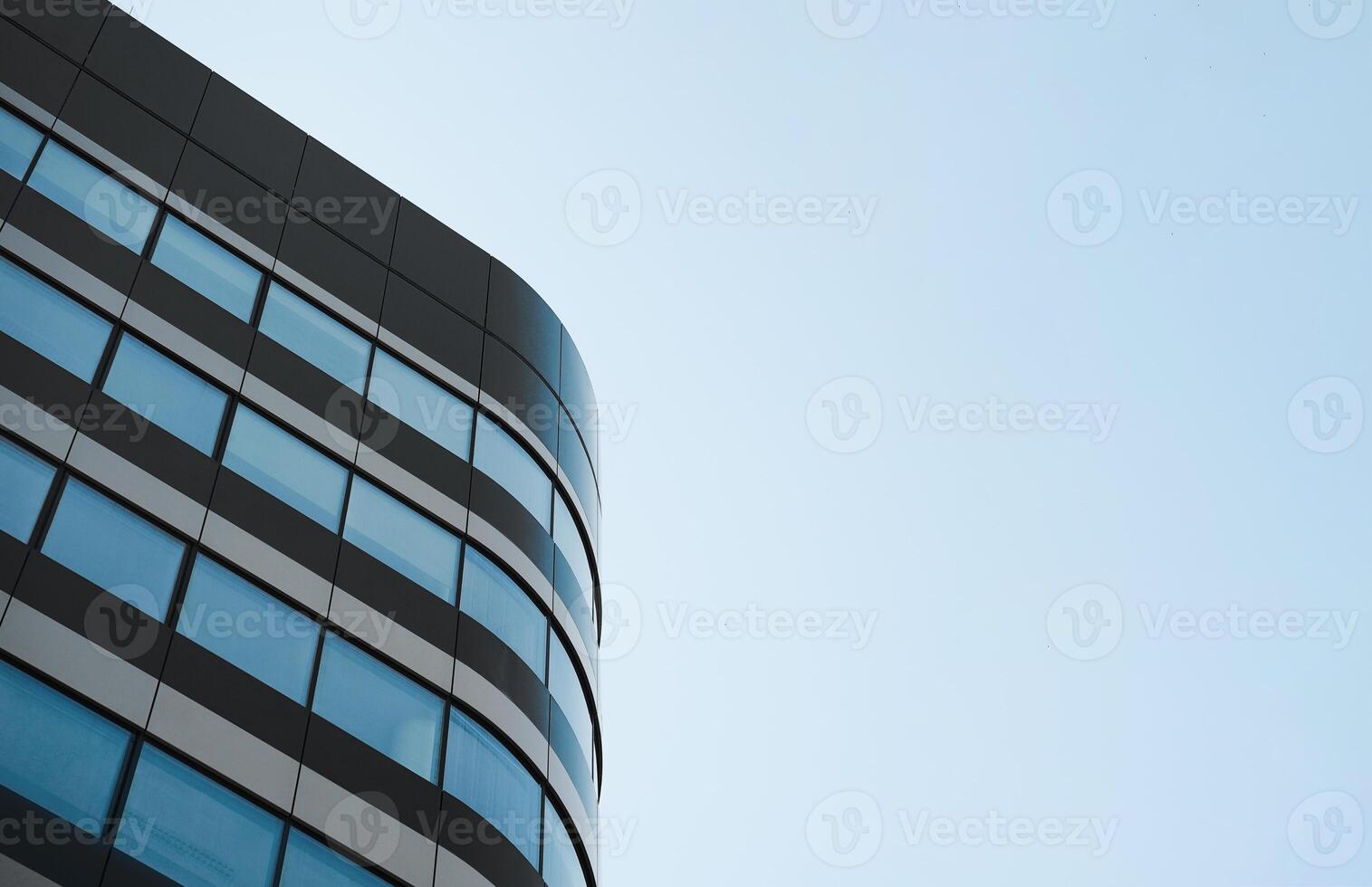 New building architecture on blue sky background,Low angle architectural exterior view of modern,copy space for text photo