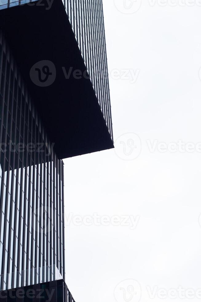 Modern architecture skyscraper building. Cube shapes. Conference and business center in Katowice, Poland, Copy space photo
