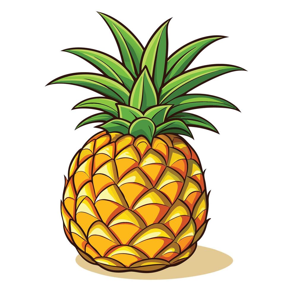 a cartoon pineapple on a white background vector