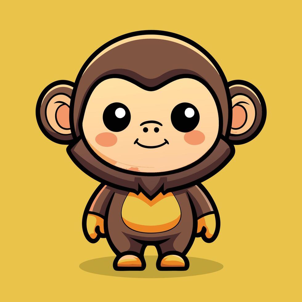 cartoon monkey character illustration vector