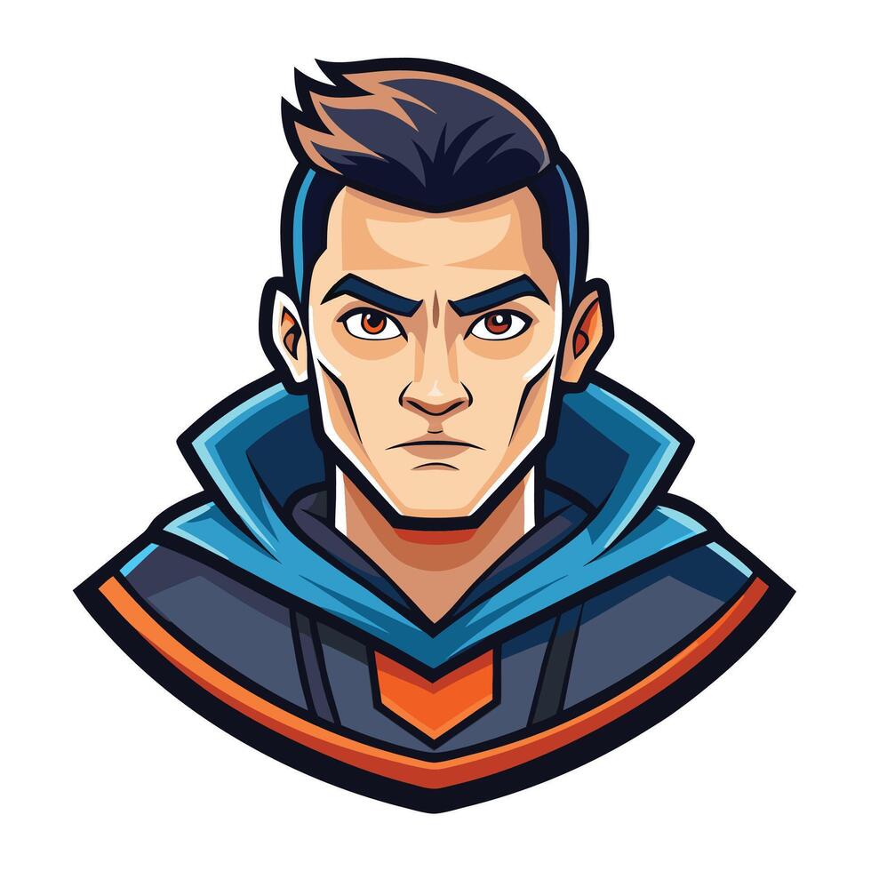 a cartoon avatar of a man with a blue hoodie vector
