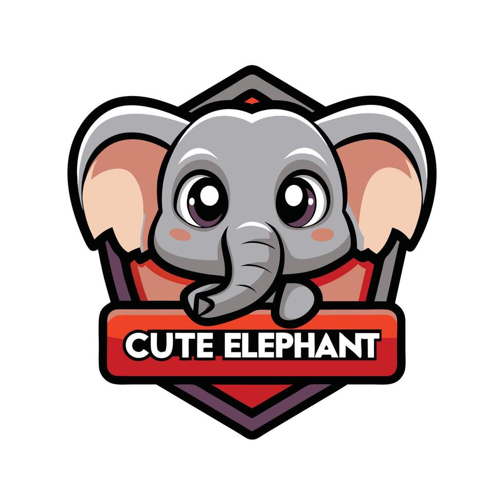 cute elephant logo design vector