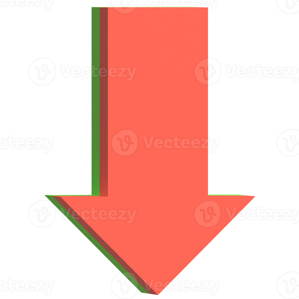 Red Down Arrow 3D Icon png