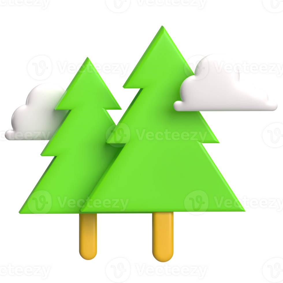 Forest Icon with Trees 3D Icon png