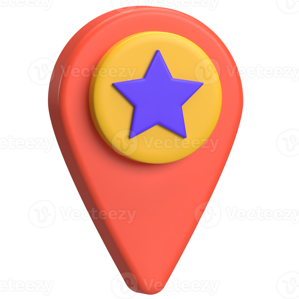 Favorite Location Pin 3D Icon png