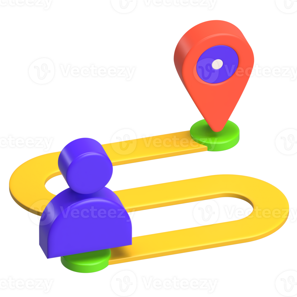 People on Navigation Path 3D Icon png