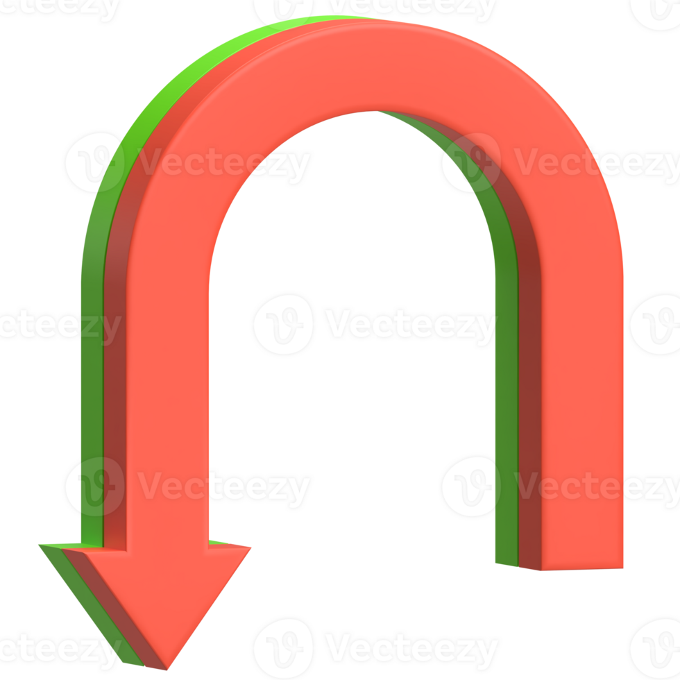 U-Turn Red Arrow 3D Icon png